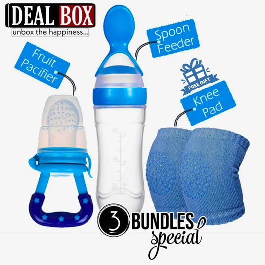 Order Two Items in a Combo Deal and Get Knee Pad for Free | The Combo Deal Box includes a Fruit Pacifier, Spoon Feeder, and Knee Pad.