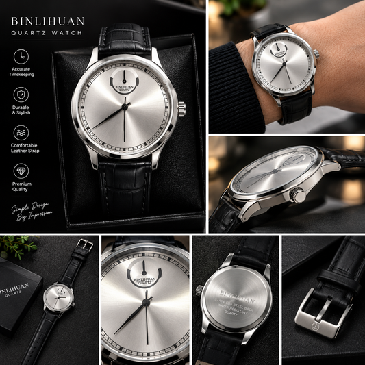 Curren Men's Classic Watch, Silver Dial, Black Croc Leather Strap